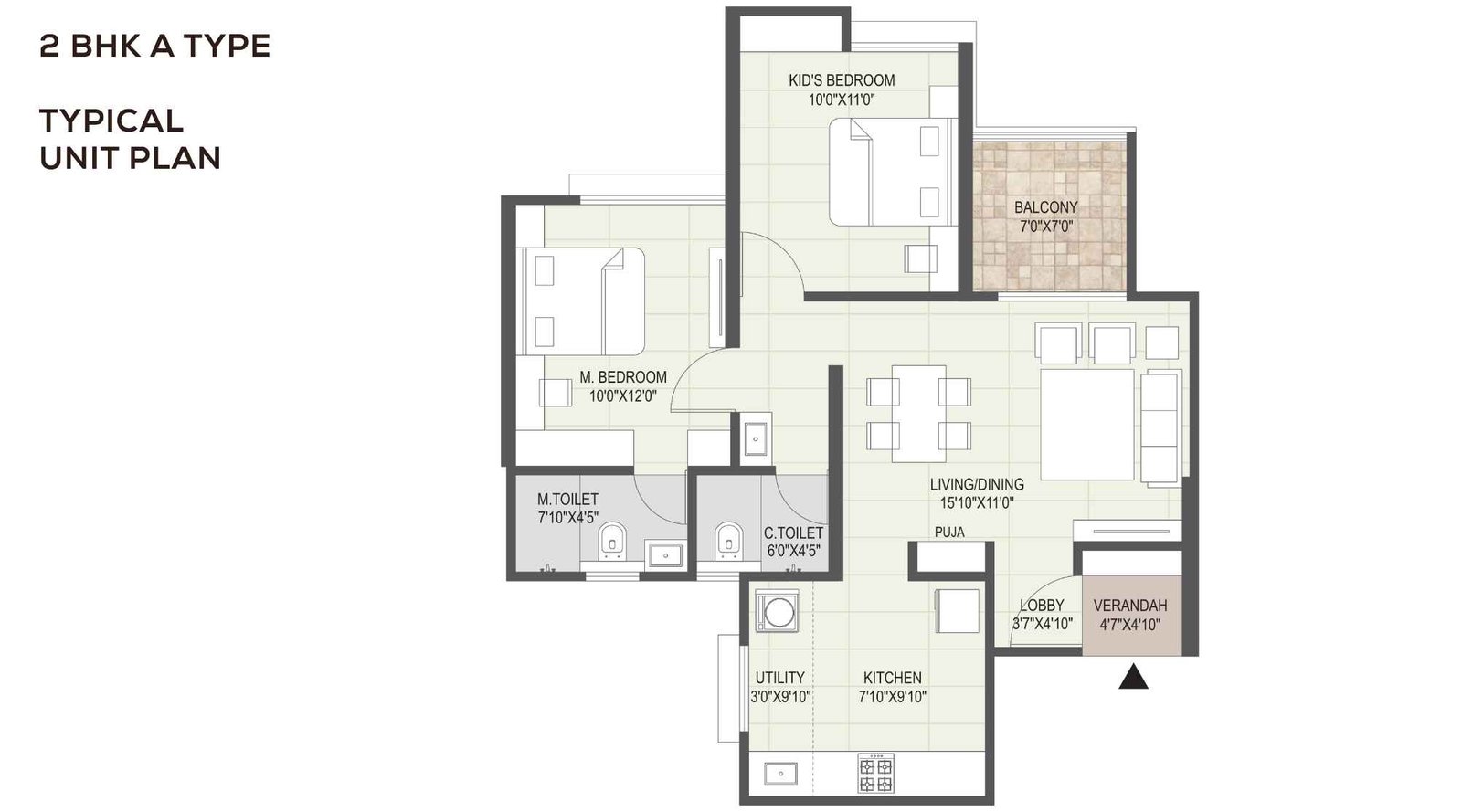 Mangalam-Momento-Floor-Plan-2 BHK-748-Sqft